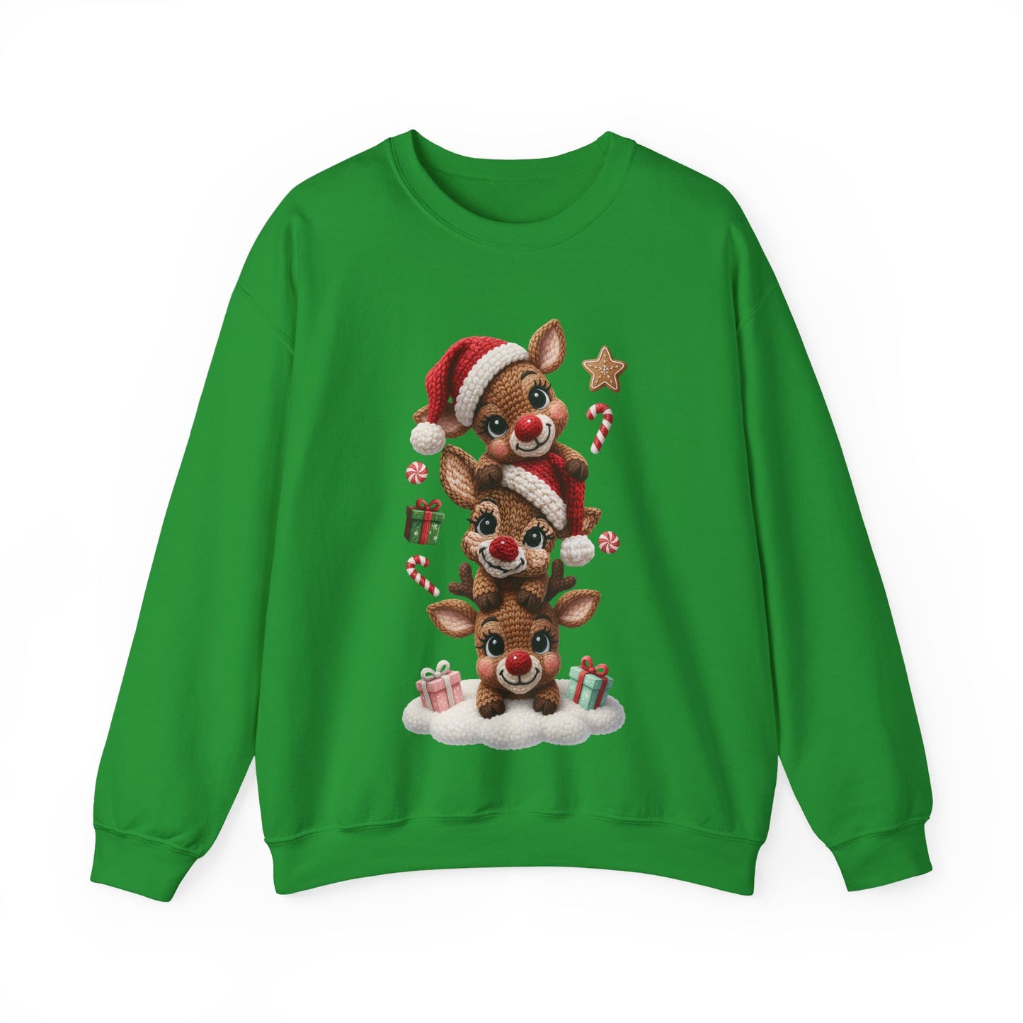 Cute Yarn Reindeer Unisex Heavy Blend™ Crewneck Sweatshirt