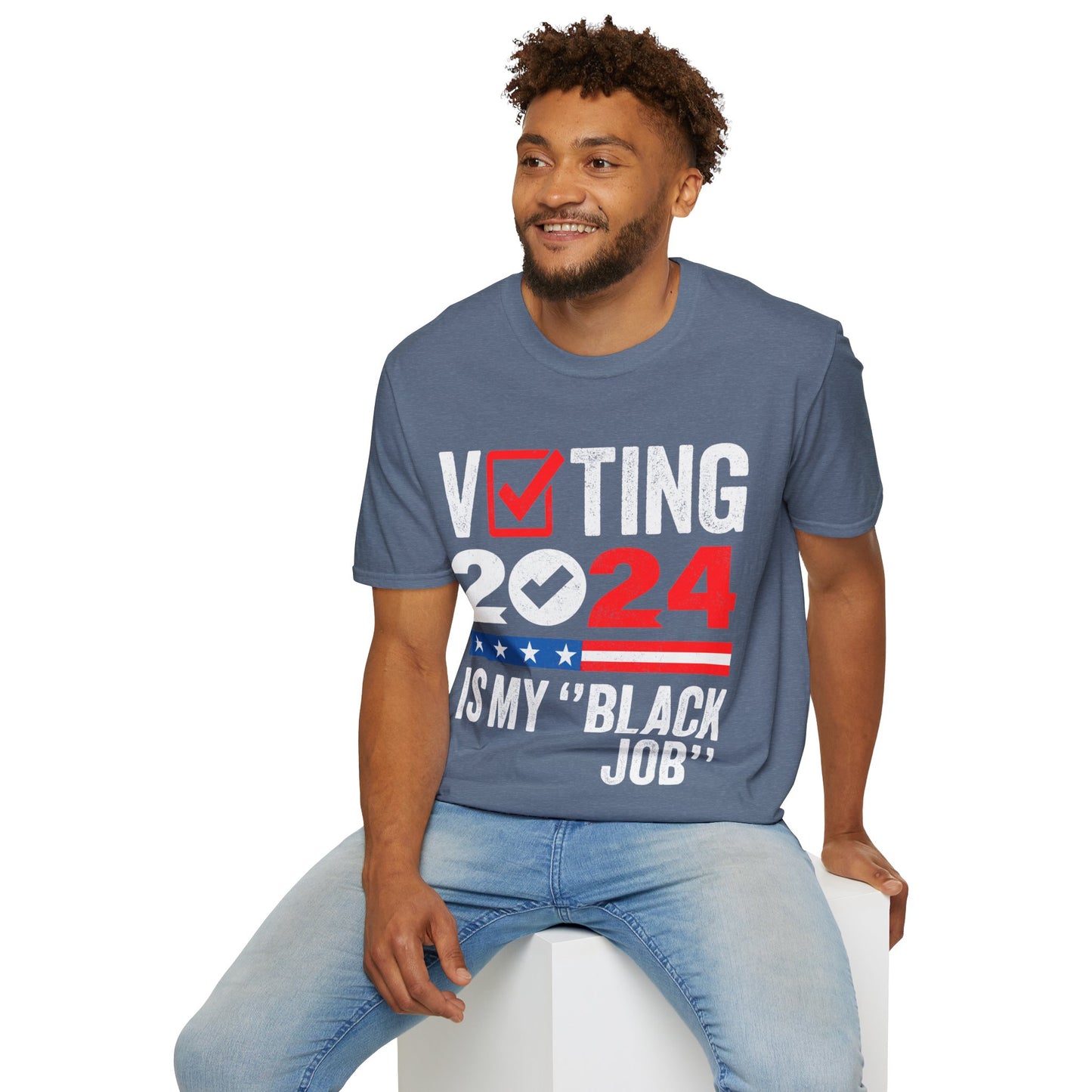 Voting is my black job Unisex Softstyle T-Shirt