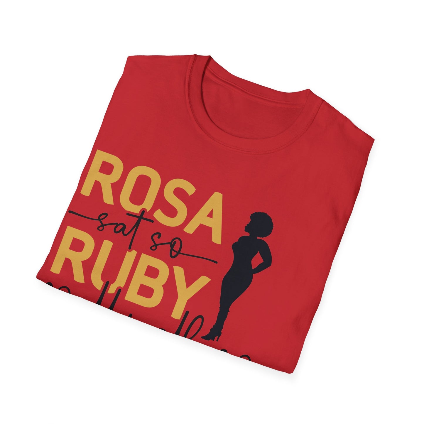 Rosa sat so Ruby could walk..Unisex Softstyle T-Shirt