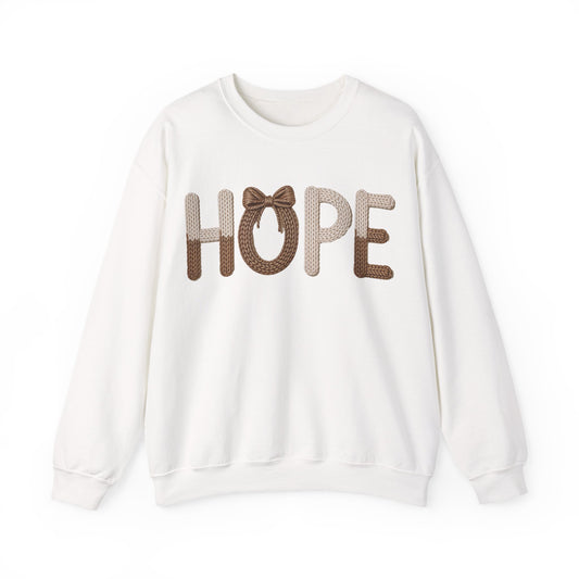 Hope Faux Yarn Unisex Heavy Blend™ Crewneck Sweatshirt