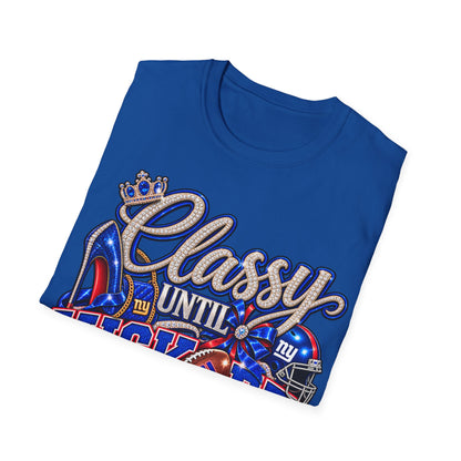 Classy until kickoff, ny Unisex Softstyle T-Shirt