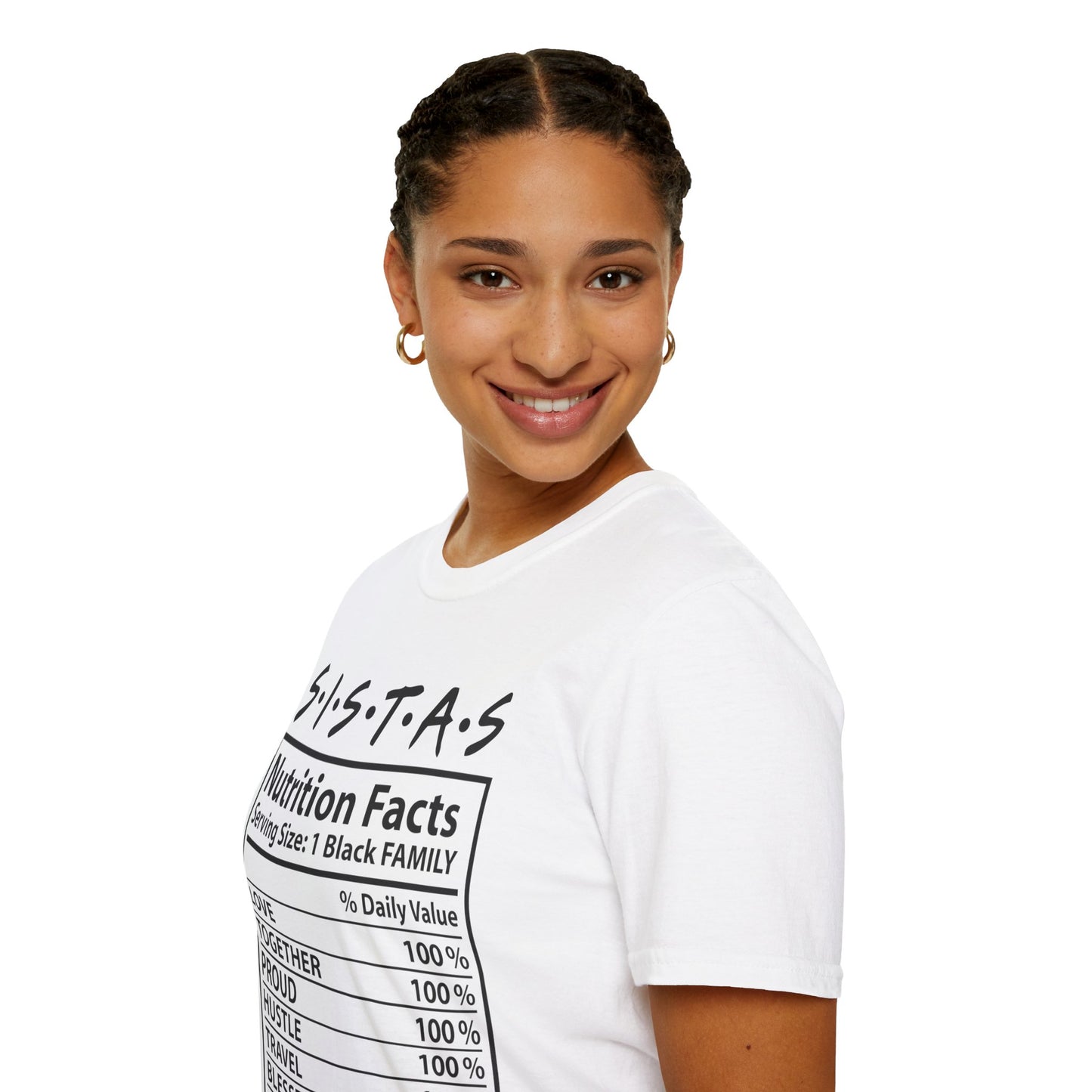 Sistas nutrition facts Unisex Softstyle T-Shirt