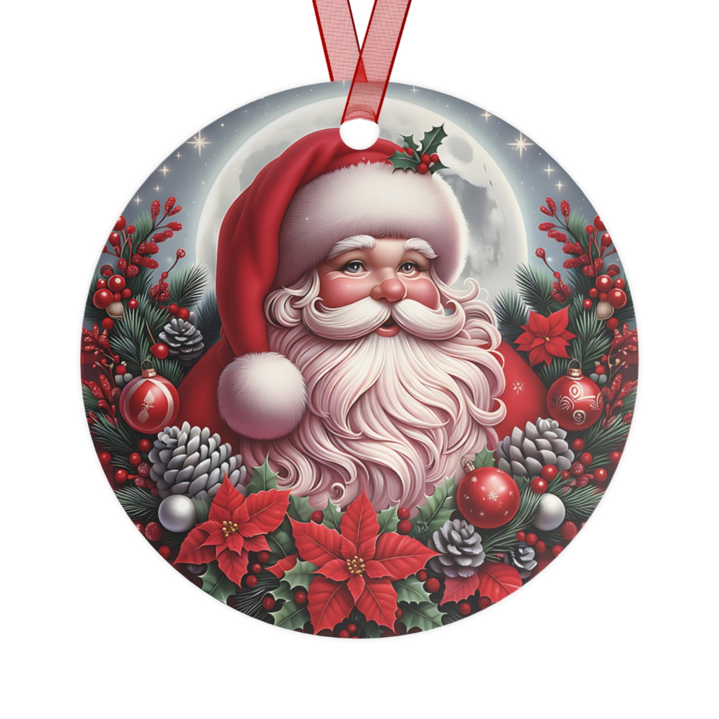 Santa Metal Ornaments