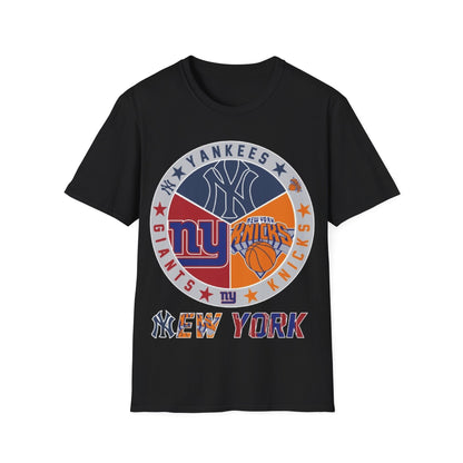 NY sports teams nyy nyg nyk Unisex Softstyle T-Shirt
