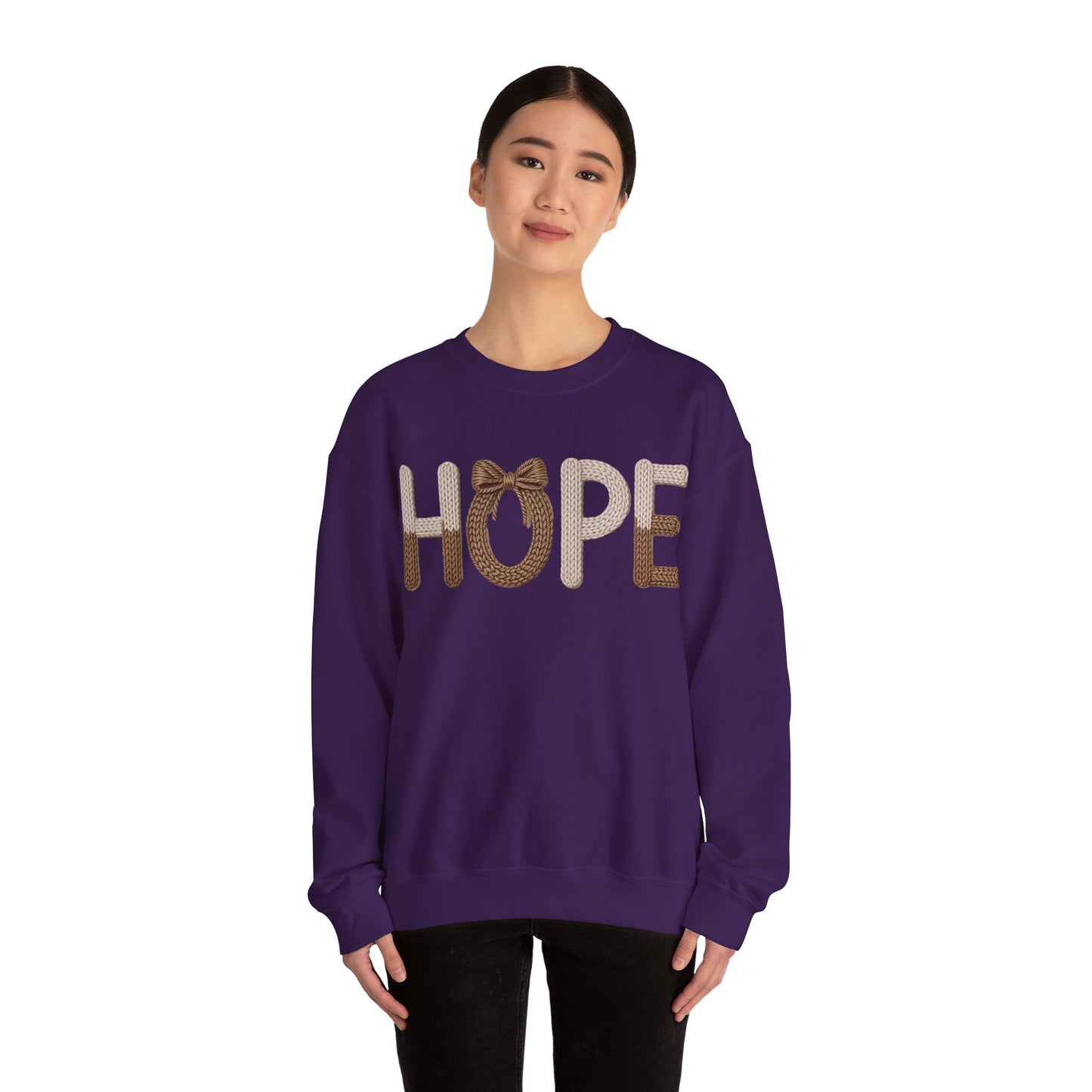 Hope Faux Yarn Unisex Heavy Blend™ Crewneck Sweatshirt