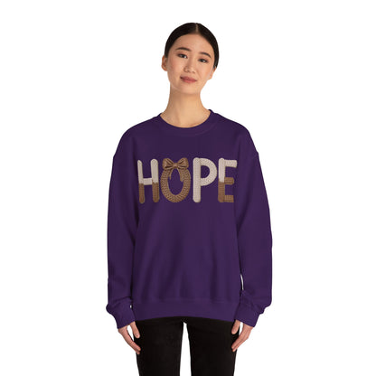Hope Faux Yarn Unisex Heavy Blend™ Crewneck Sweatshirt