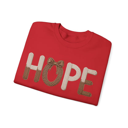 Hope Faux Yarn Unisex Heavy Blend™ Crewneck Sweatshirt