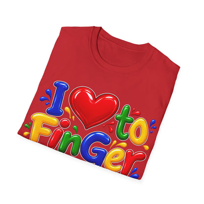 I love to fingerpaint Unisex Softstyle T-Shirt
