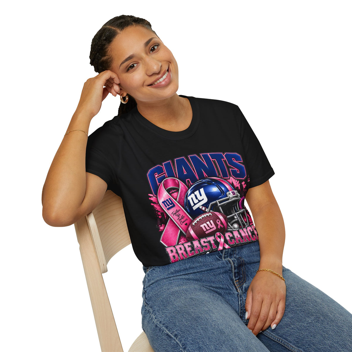 Giants Cancer Awareness Unisex Softstyle T-Shirt