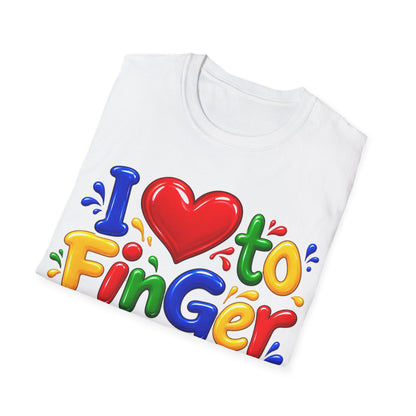 I love to fingerpaint Unisex Softstyle T-Shirt