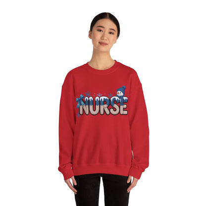 Nurse Snowman Unisex Heavy Blend™ Crewneck Sweatshirt