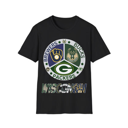 Wisconsin sports teams Unisex Softstyle T-Shirt