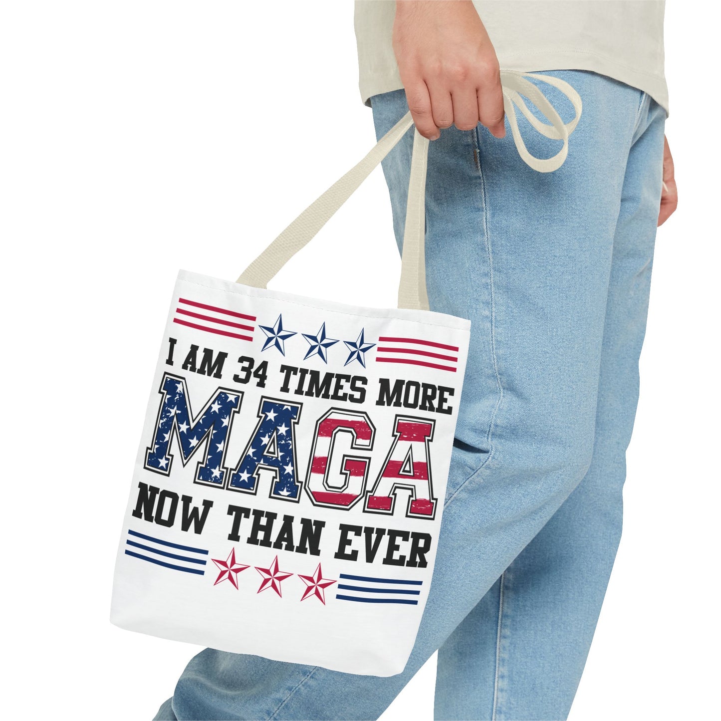 I am 34 times more maga Tote Bag (AOP)