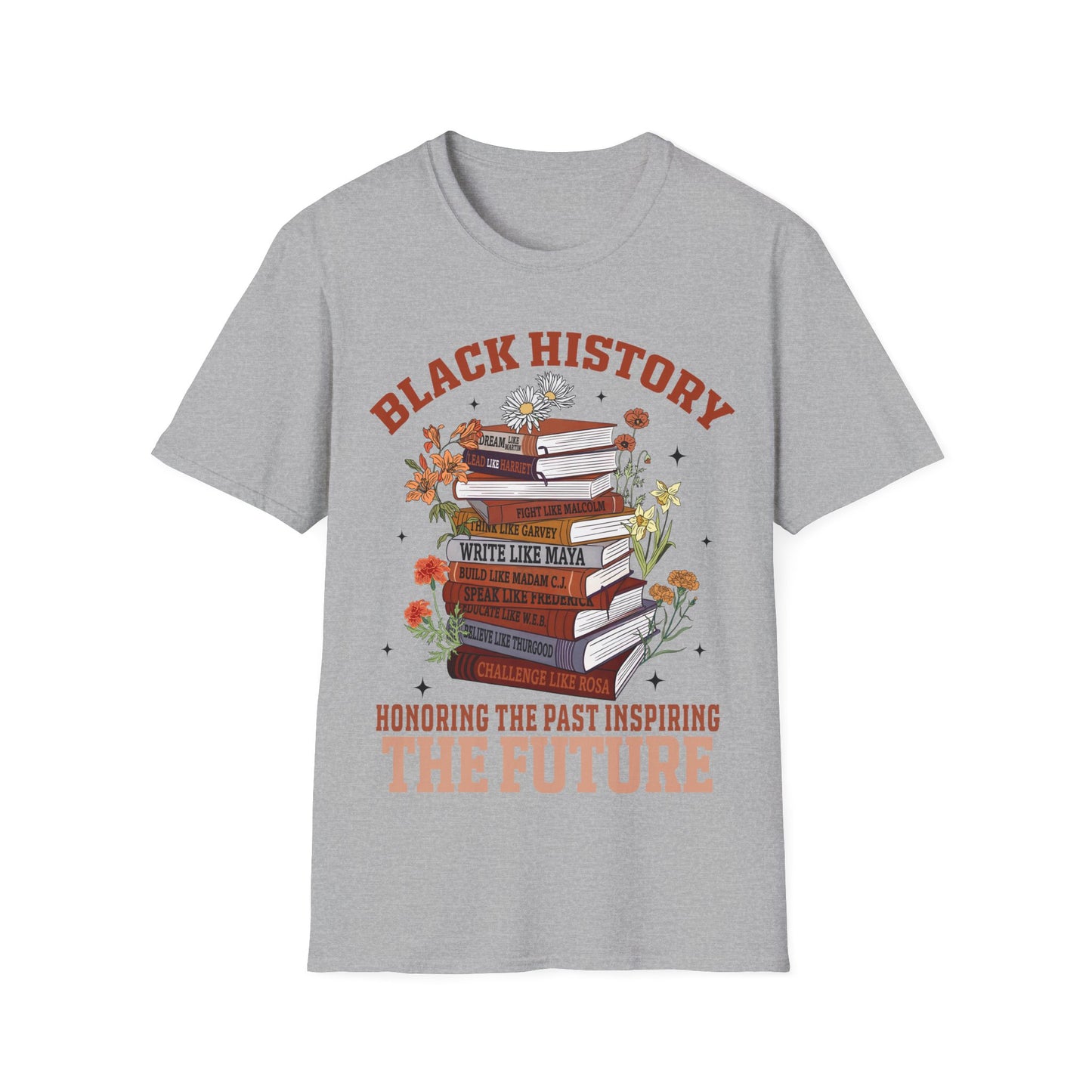 Black History book stack Unisex Softstyle T-Shirt