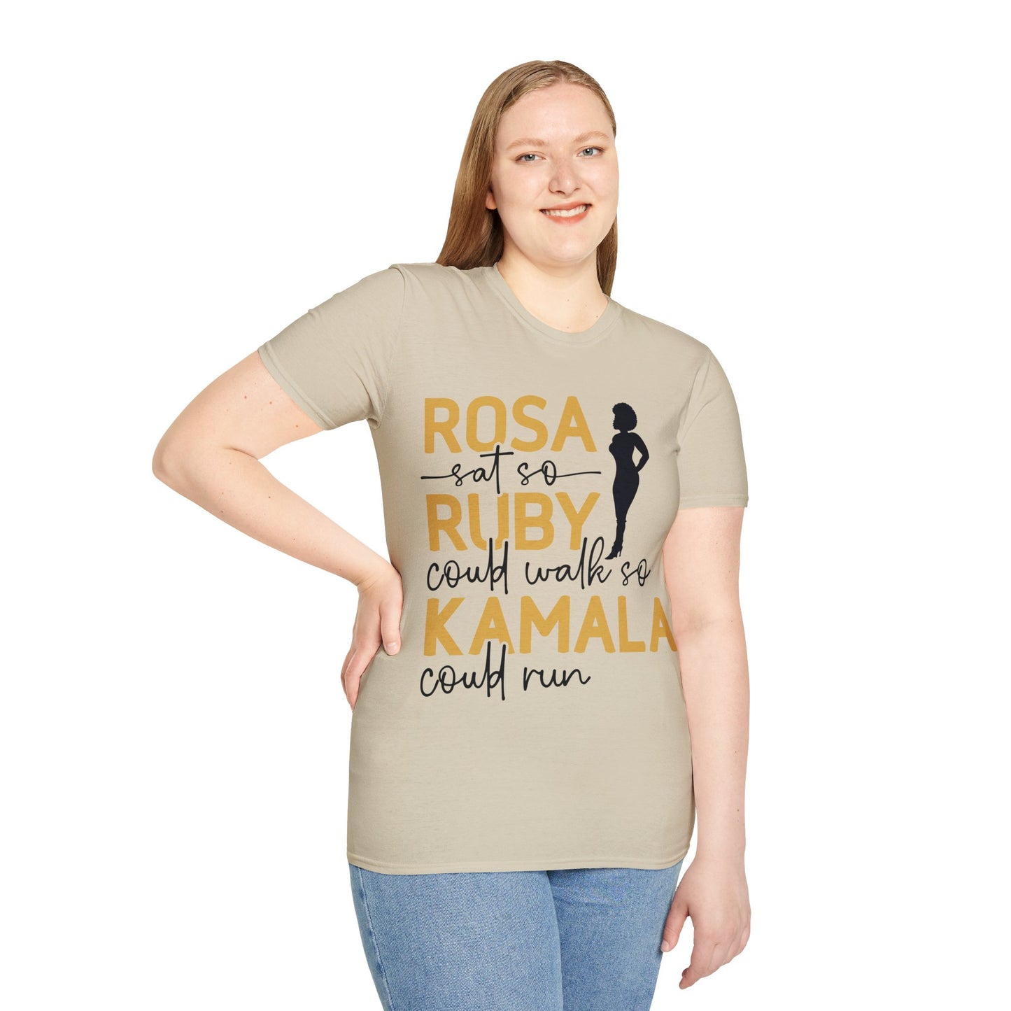 Rosa sat so Ruby could walk..Unisex Softstyle T-Shirt