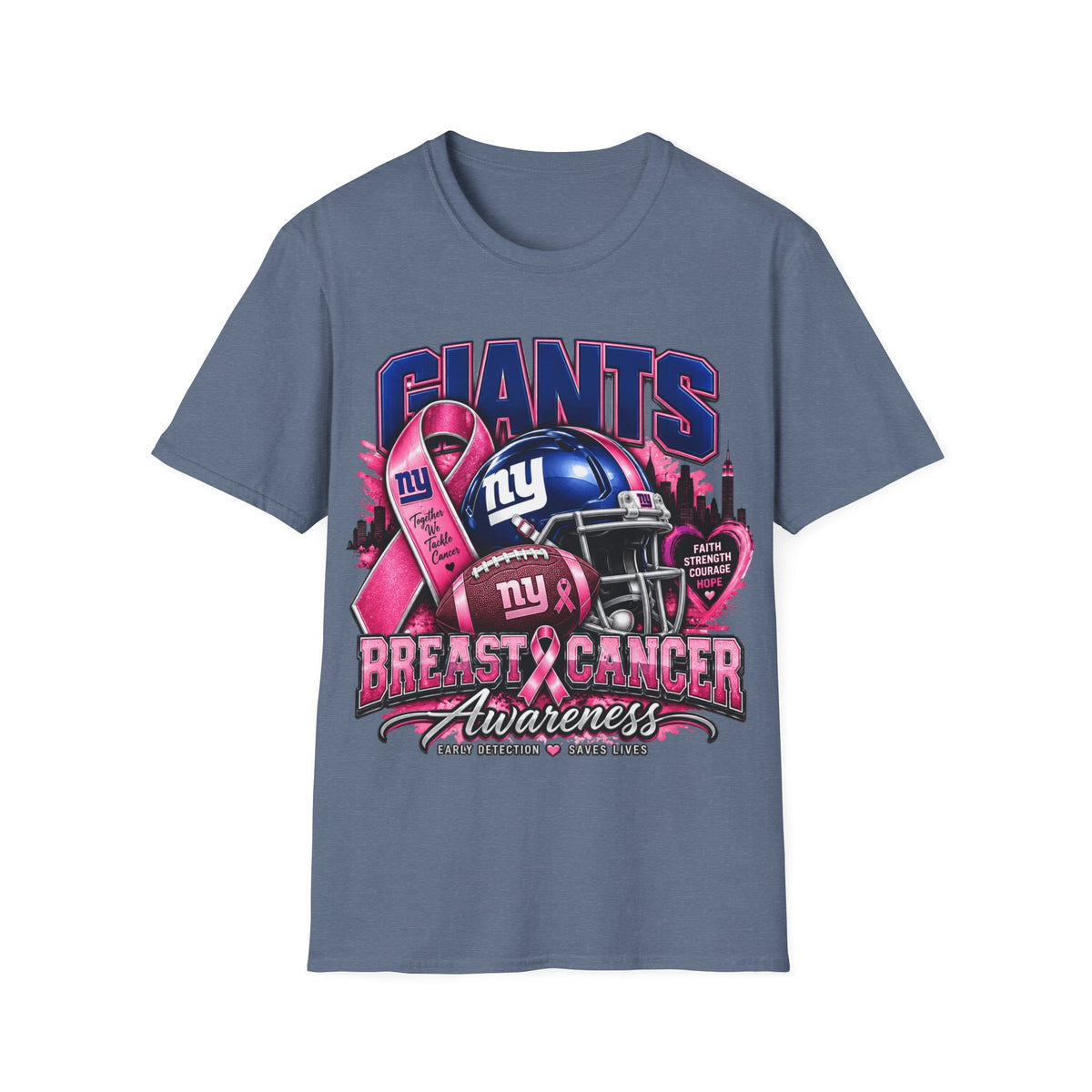 Giants Cancer Awareness Unisex Softstyle T-Shirt
