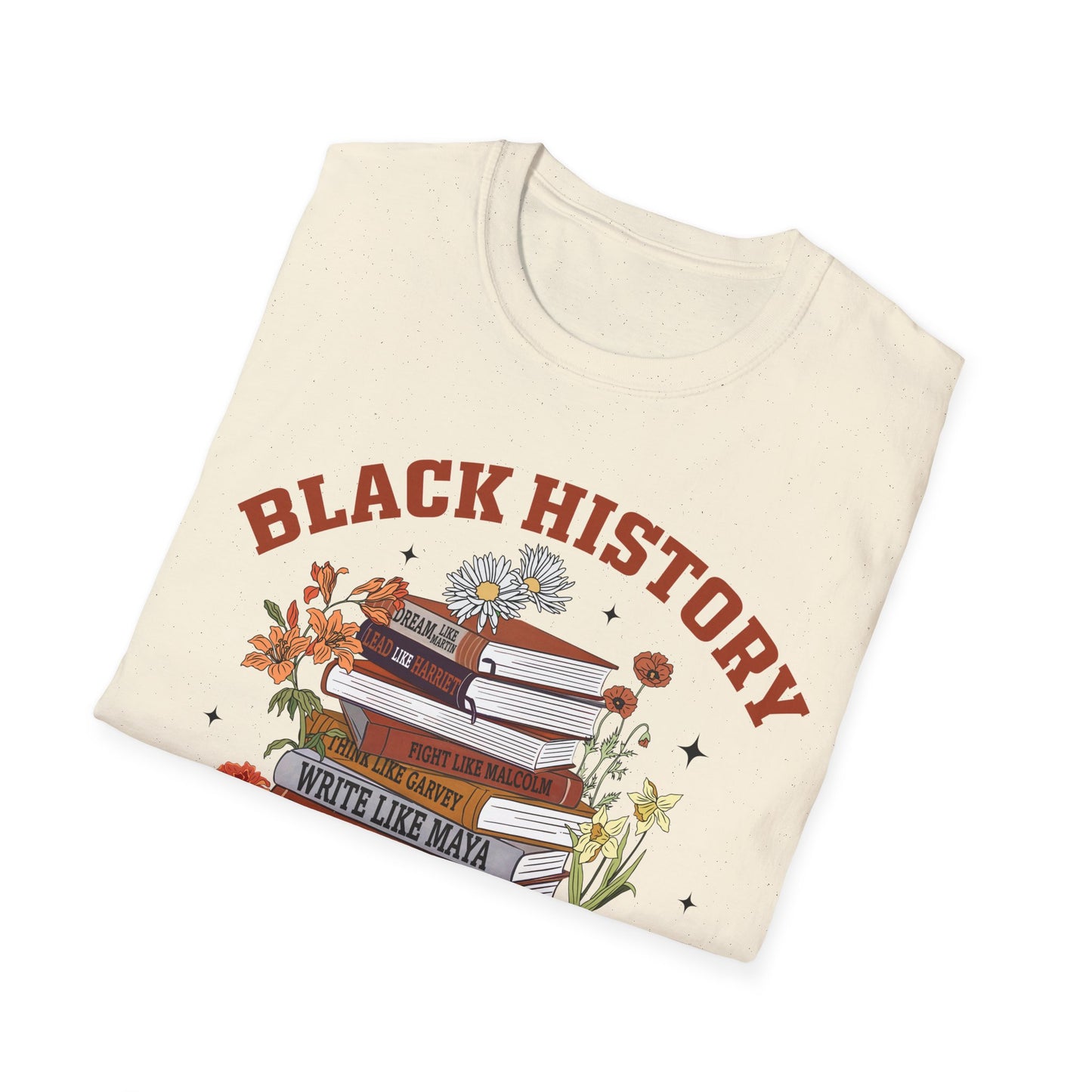 Black History book stack Unisex Softstyle T-Shirt