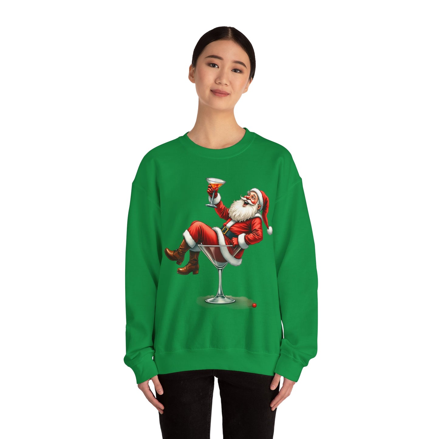 Santa in a glass Unisex Heavy Blend™ Crewneck Sweatshirt