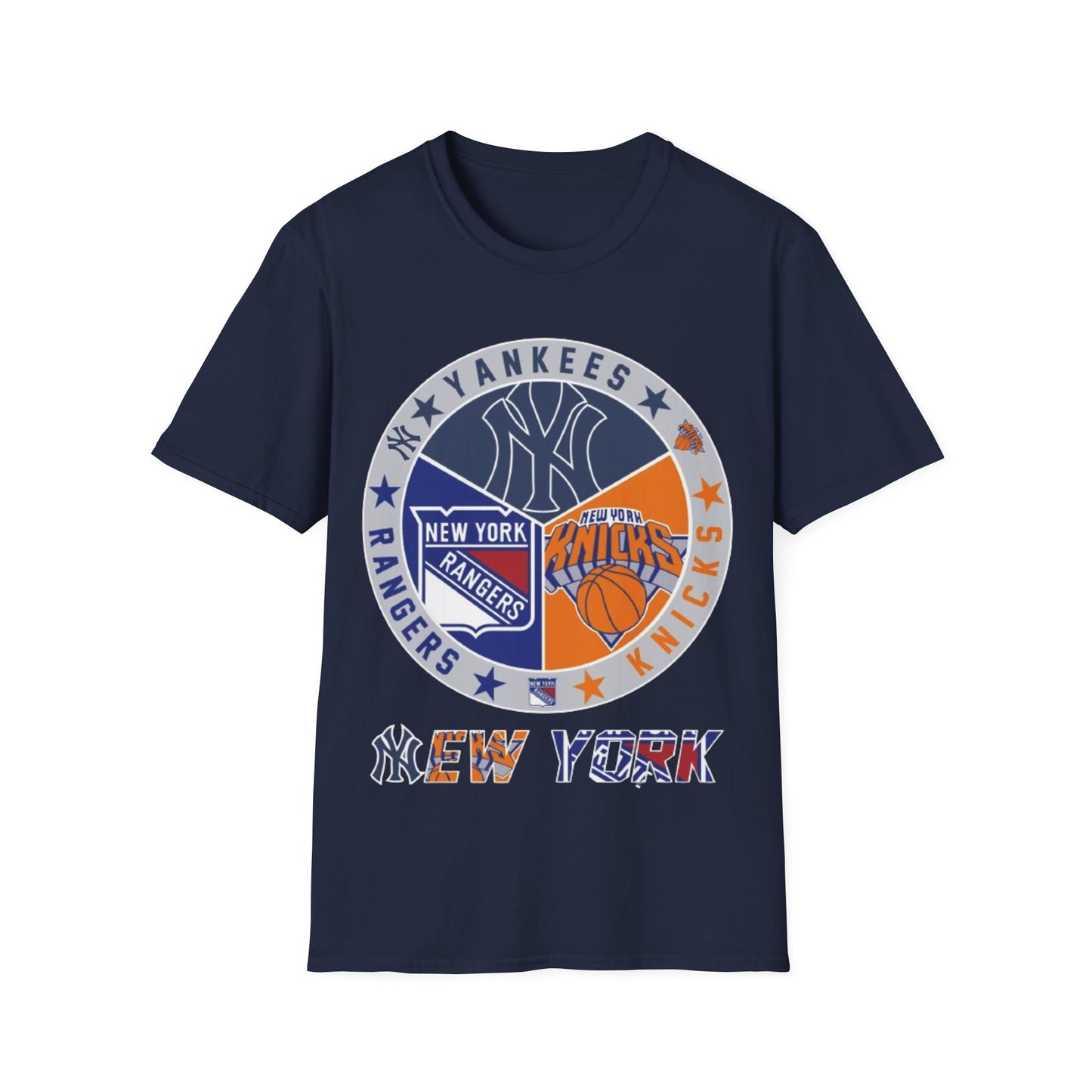 NY sports teams nyy nyk nyr Unisex Softstyle T-Shirt