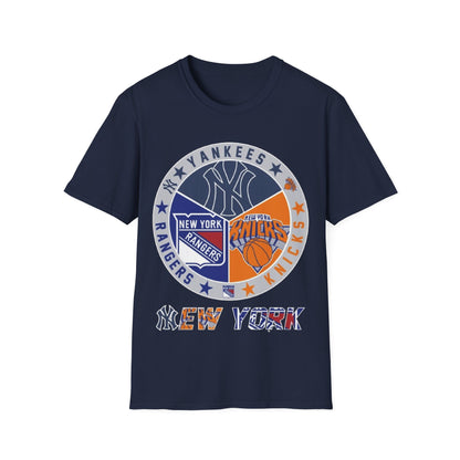 NY sports teams nyy nyk nyr Unisex Softstyle T-Shirt
