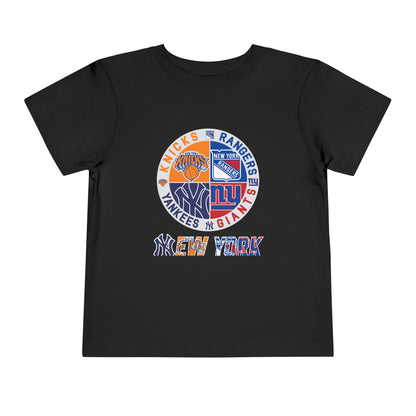 NY Teams nyy nyk nyg nyr Toddler Short Sleeve Tee