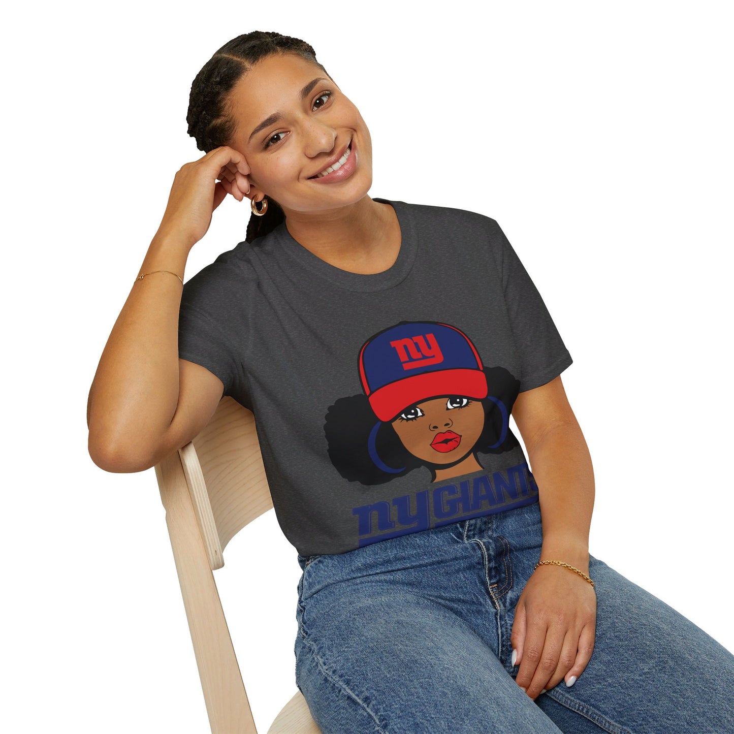 NY Girl with puffs Unisex Softstyle T-Shirt