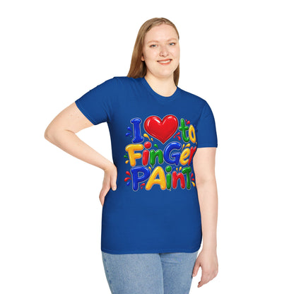 I love to fingerpaint Unisex Softstyle T-Shirt