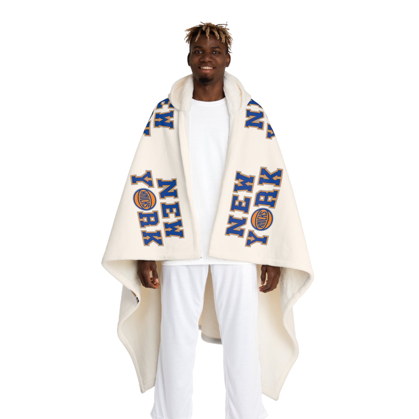 NY Hooded Sherpa Fleece Blanket