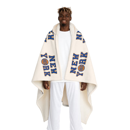 NY Hooded Sherpa Fleece Blanket
