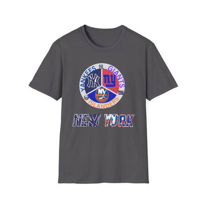 NY sports teams nyy nyg nyi Unisex Softstyle T-Shirt