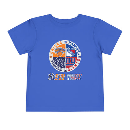 NY Teams nyy nyk nyg nyr Toddler Short Sleeve Tee