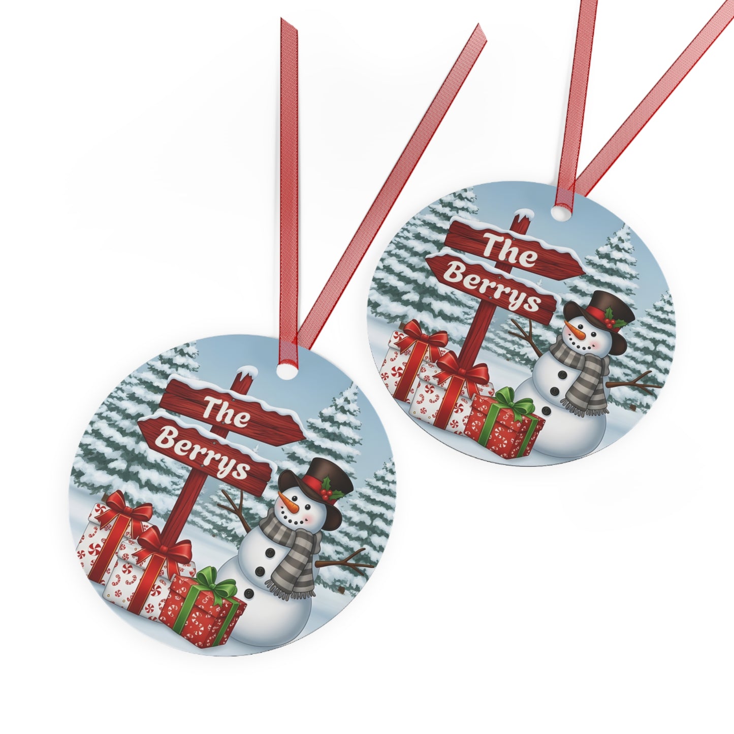 Customized Snowman Metal Ornaments