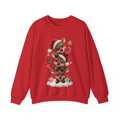 Cute Yarn Reindeer Unisex Heavy Blend™ Crewneck Sweatshirt