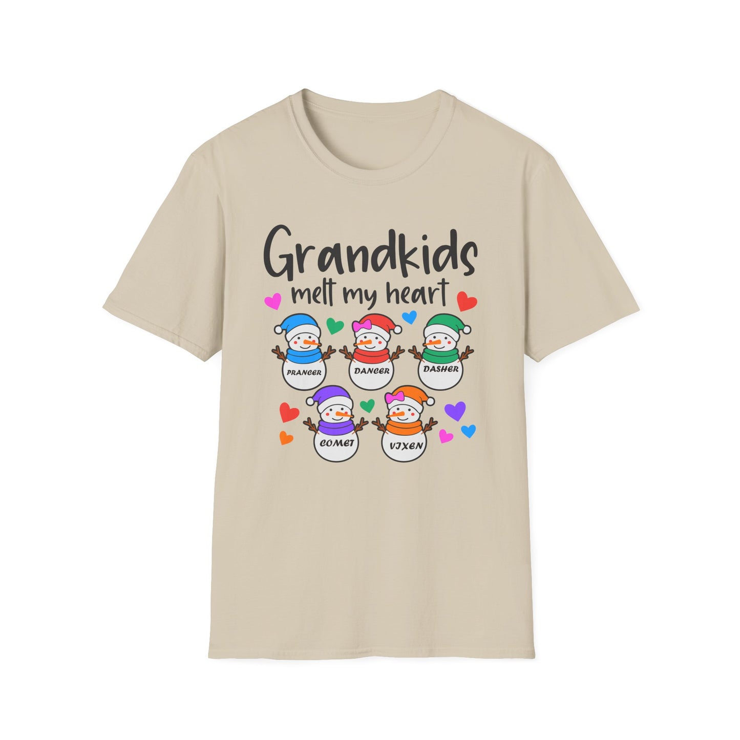 Grandkids melt my heart customizable Unisex Softstyle T-Shirt