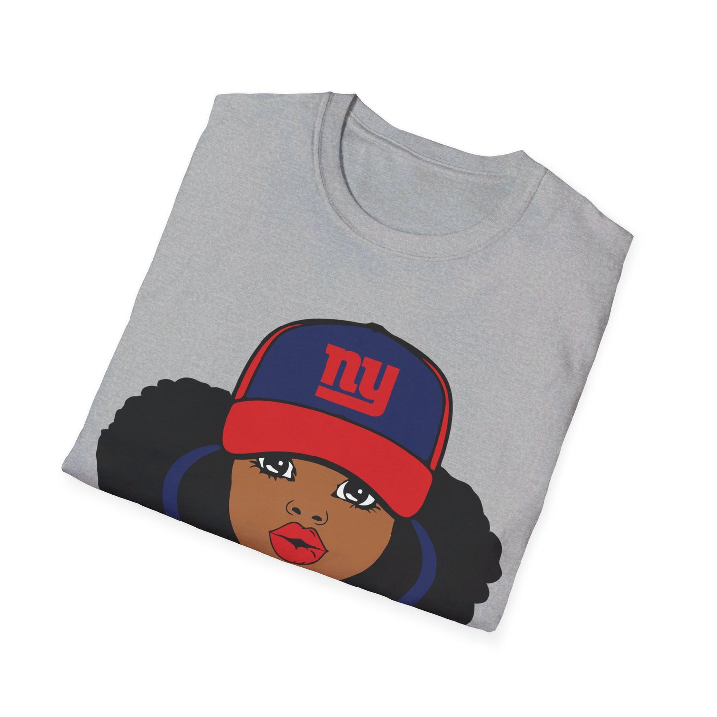 NY Girl with puffs Unisex Softstyle T-Shirt