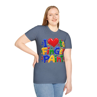 I love to fingerpaint Unisex Softstyle T-Shirt