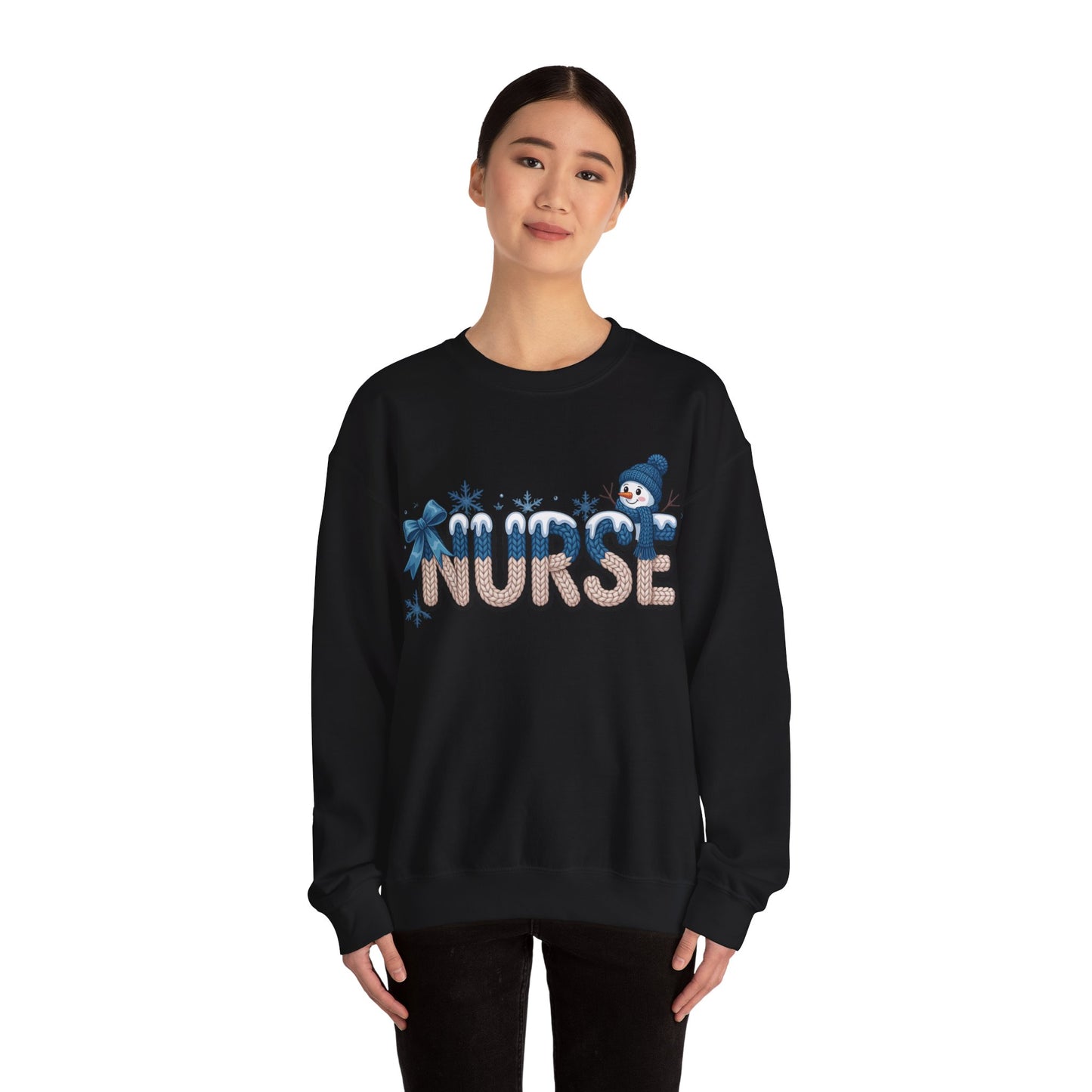 Nurse Snowman Unisex Heavy Blend™ Crewneck Sweatshirt