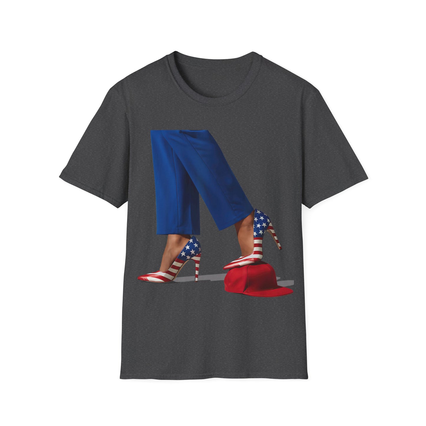 Kamala stepping on hat Unisex Softstyle T-Shirt