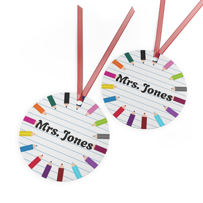 Teacher Metal Ornaments