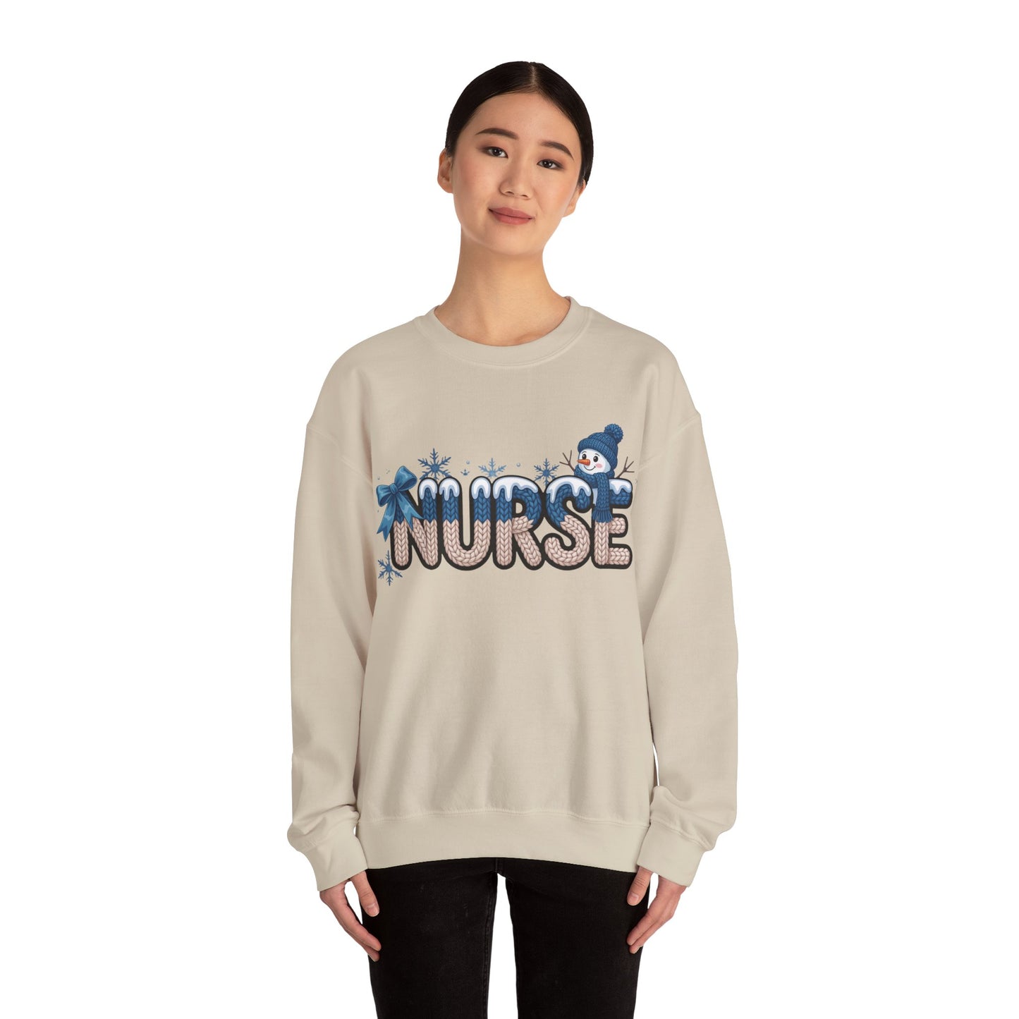 Nurse Snowman Unisex Heavy Blend™ Crewneck Sweatshirt
