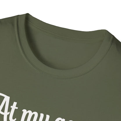 At my age I need glasses(white) Unisex Softstyle T-Shirt