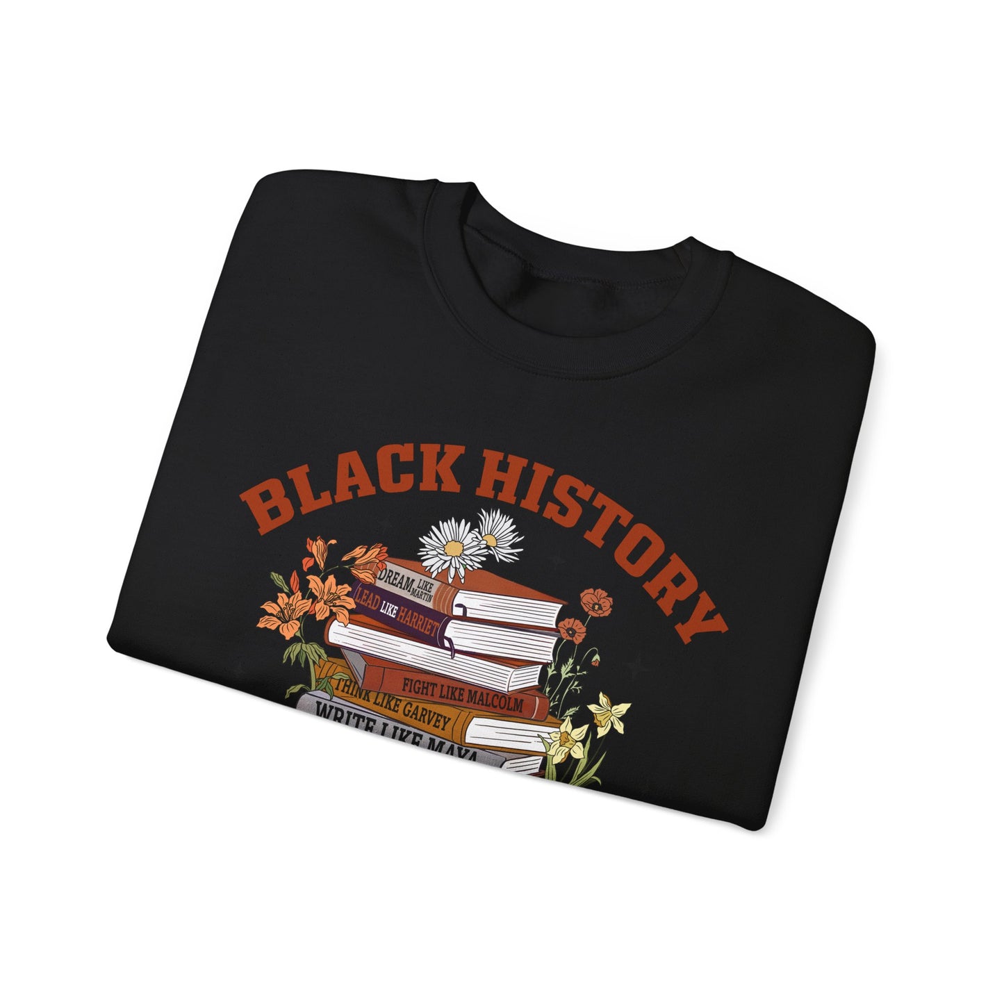 Black History book stacks 2 Unisex Heavy Blend™ Crewneck Sweatshirt