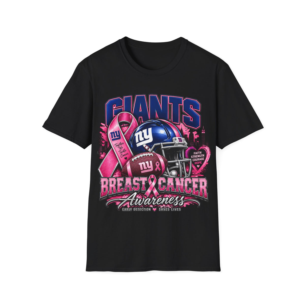Giants Cancer Awareness Unisex Softstyle T-Shirt