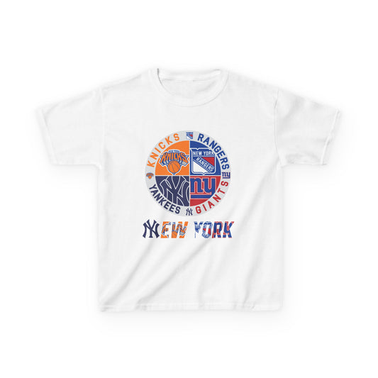 NY Sports Teams nyy nyk nyr nyg Kids Heavy Cotton™ Tee