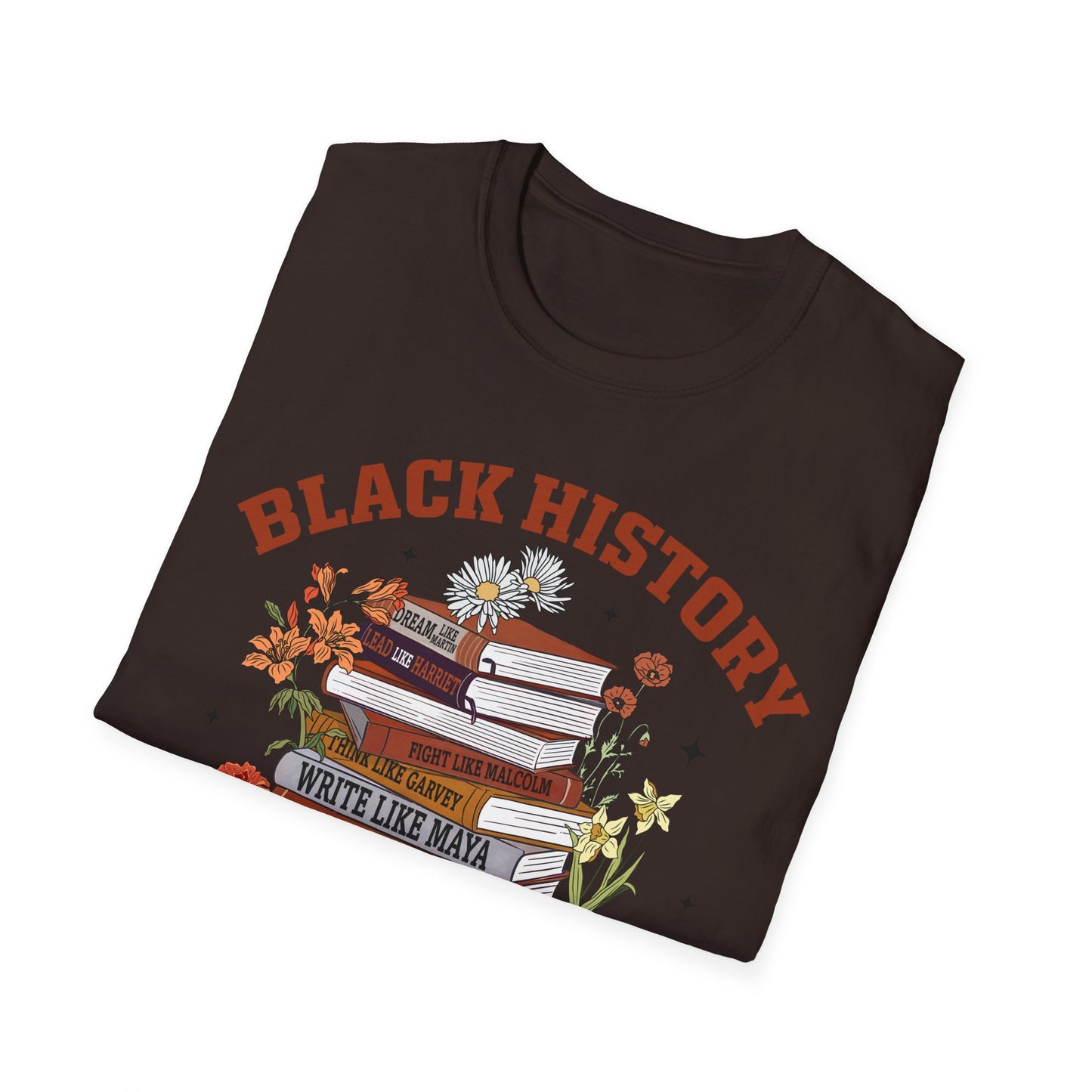 Black History book stack Unisex Softstyle T-Shirt