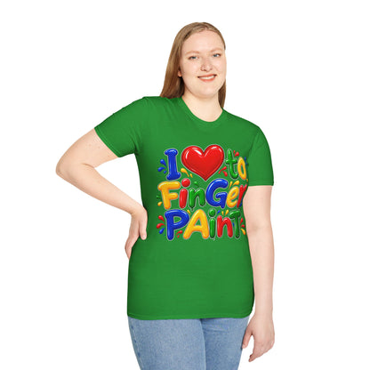 I love to fingerpaint Unisex Softstyle T-Shirt