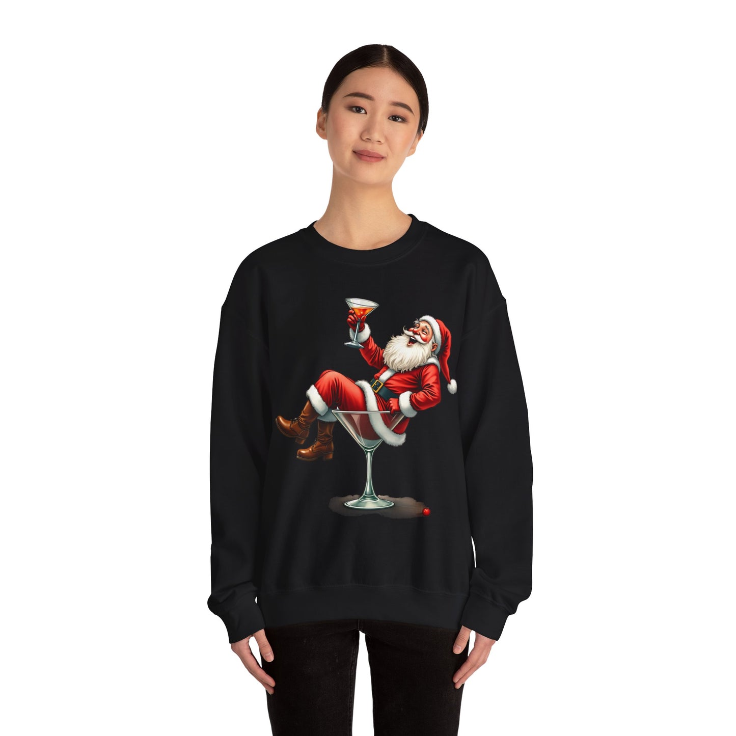 Santa in a glass Unisex Heavy Blend™ Crewneck Sweatshirt