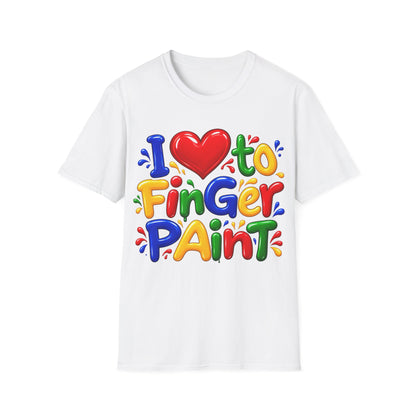 I love to fingerpaint Unisex Softstyle T-Shirt