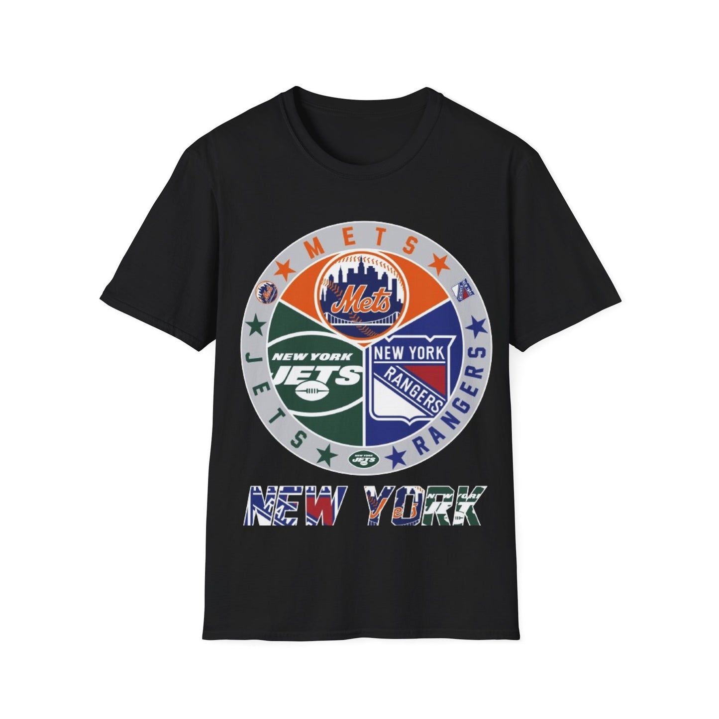 NY sports teams nym nyr nyj Unisex Softstyle T-Shirt