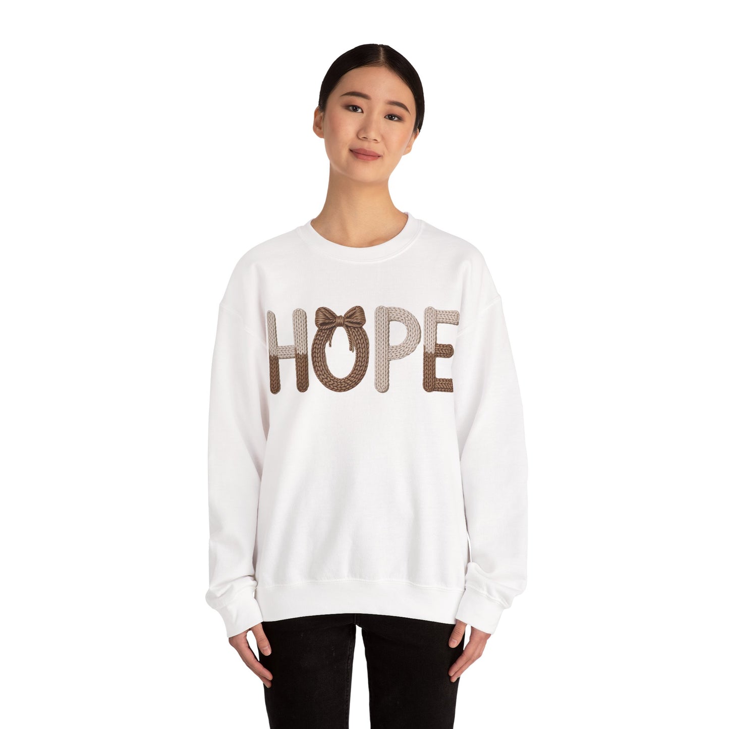 Hope Faux Yarn Unisex Heavy Blend™ Crewneck Sweatshirt